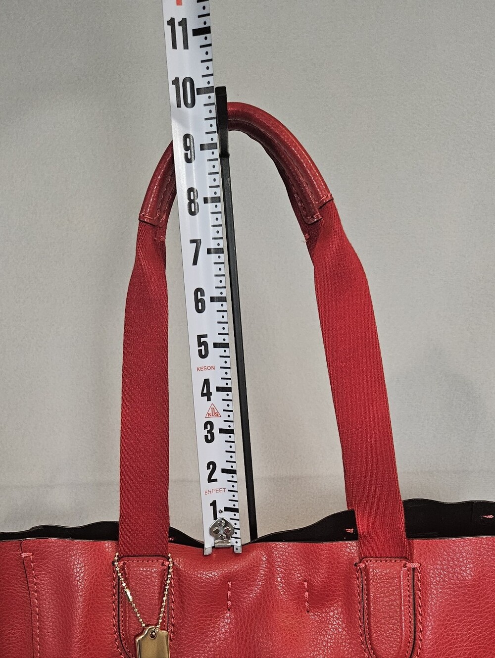 Coach Derby Cherry Red Leather Tote - Picture 16 of 16